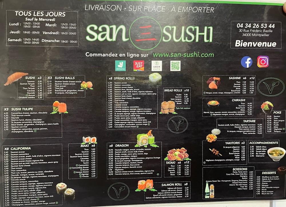 San三Sushi Montpellier - Menu Image 2